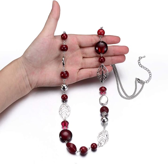 Long Beaded Necklaces For Women - Sweater Chain Fashion Jewelry Necklace Gifts For Women