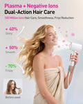 High-Speed Hair Dryer, 160,000 RPM Brushless Motor for Ultra-Fast Drying, 500M Ionic Negative for Frizz Reduce, Low Noise Thermo-Control Blow Dryer with Diffuser for Curly Hair Women and Men,White