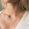Stuffers Cross Necklace for women-Dainty 14k Gold Plated/Silver Plated Pendant Necklaces Simple Cute Tiny Necklace Jewelry for Women